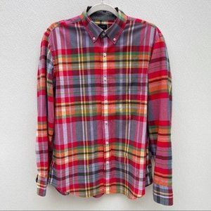 *50% OFF! J. Crew plaid button up shirt medium red blue